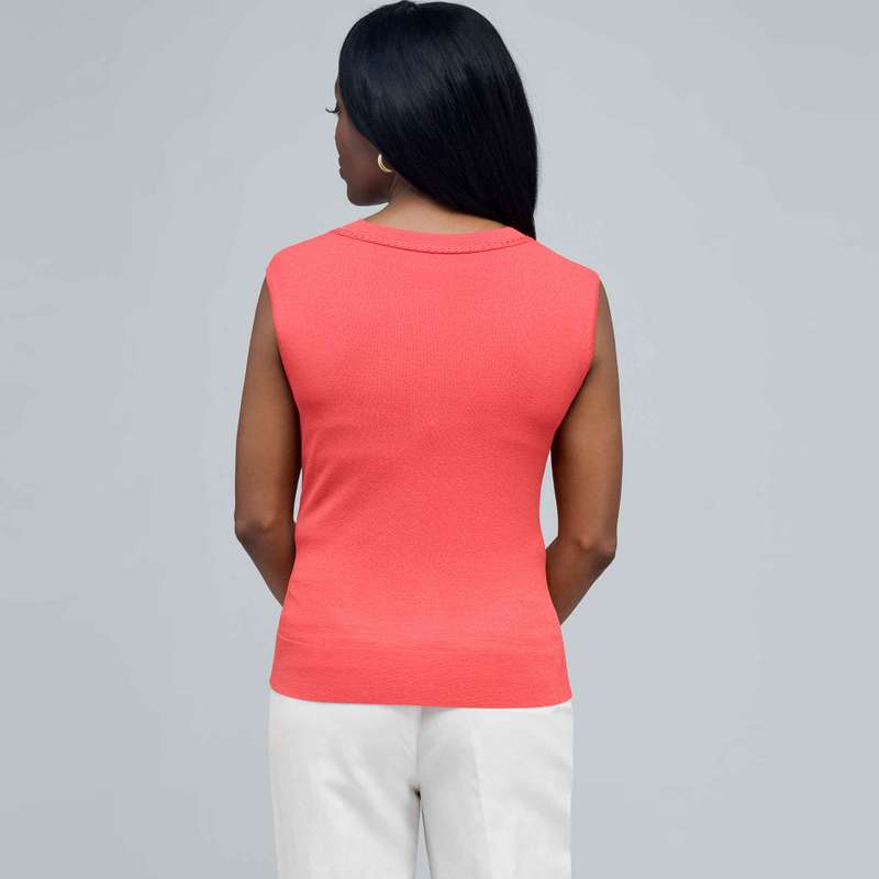 Scoop Neck Shell., New Coral, large image number 1