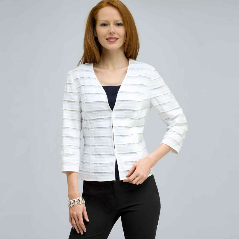 Pleated Jacket., White, large image number 0